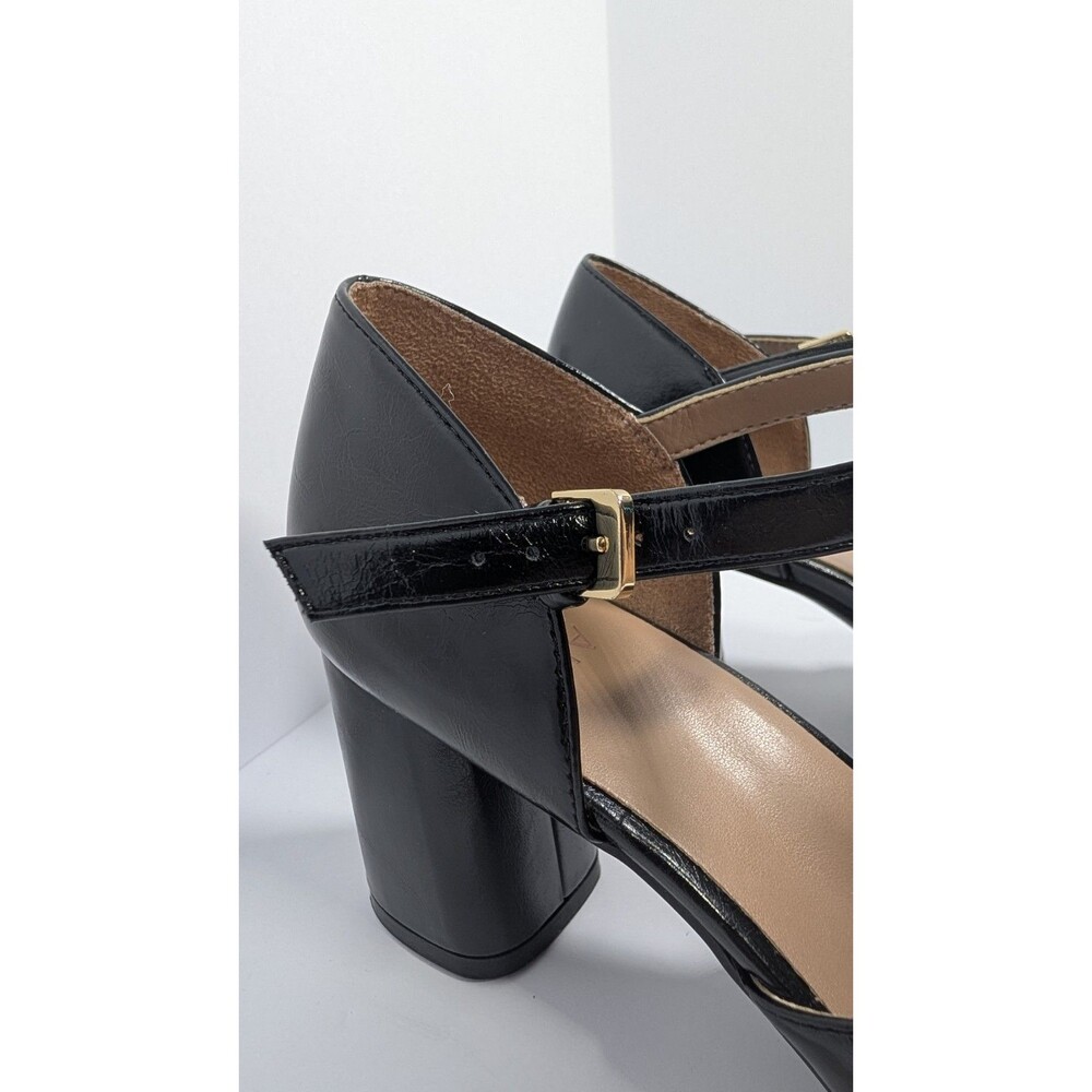 Naturalizer Lavish Women's 10 Wide Mary Jane Block Heel Pump Black Patent NIB - Picture 8 of 12